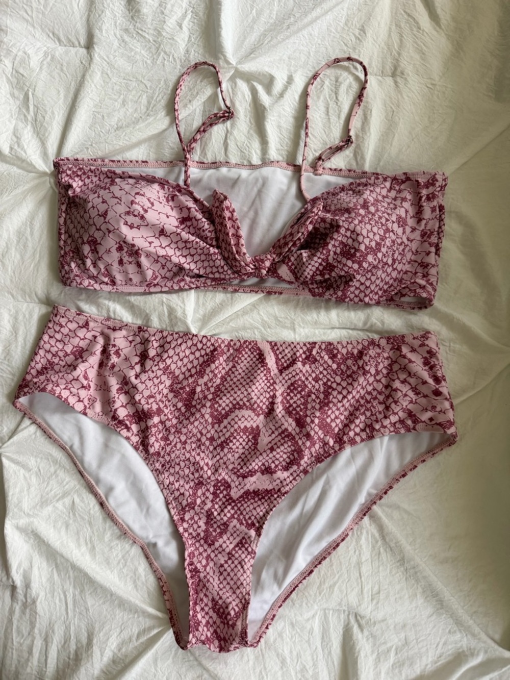 SHEIN Pink Patterned Bikini Set with Matching Cover-Up - Picture 2 of 4